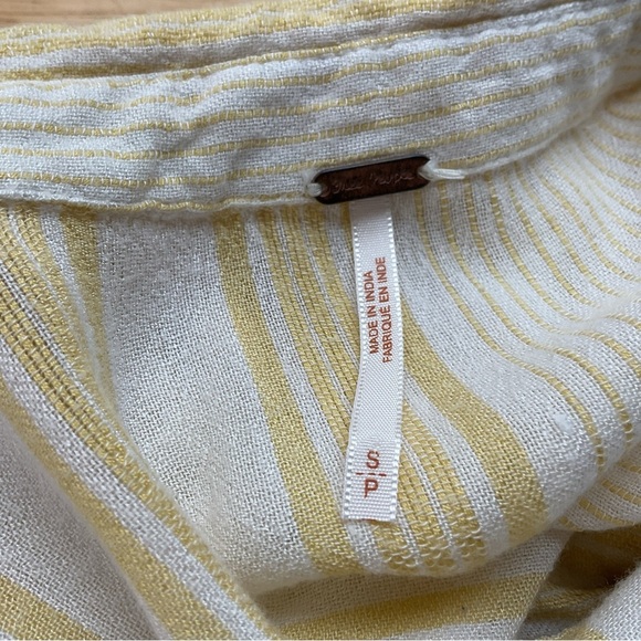 Free People Baby Blues Yellow Striped Top Size Small - Picture 5 of 6